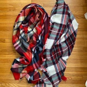Two flannel scarves